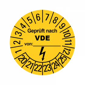 Prfplaketten - Geprft nach VDE - Elektro - Gelb - 30 mm...