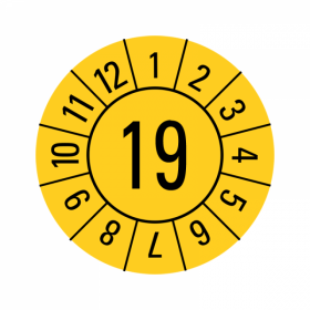 Prfplaketten - Jahreszahl 2-stellig - 20 mm - 19 - Gelb