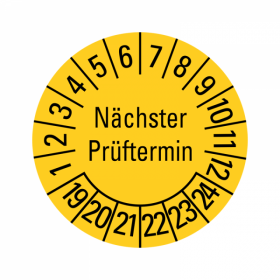 Prfplaketten - Nchster Prftermin - 20 mm - 2019-2024 -...